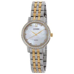 NWT Authentic Citizen Quartz Crystal White Mother of Pearl Dial Women's Watch